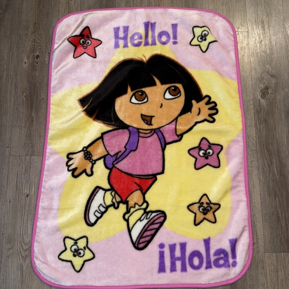 Manta cálida de peluche Dora la Exploradora 31x42 Nick Jr Hola Hola Foto 1 de 3