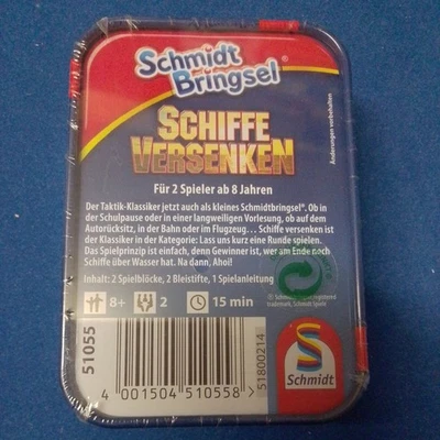 Schiffe Versenken - Schmidt Bringsel, Reisespiel In Metallbox - Bild 1 von 2