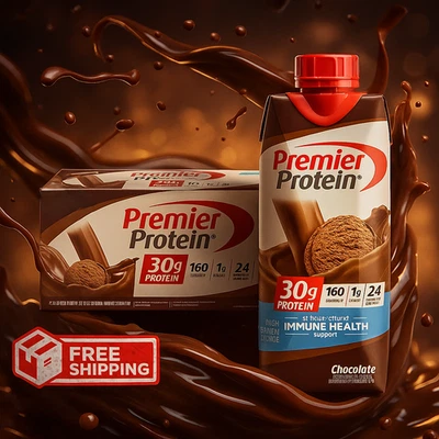Premier Protein Shake 巧克力 30 克蛋白质 (325 毫升) 18 包有效期至 4 月 8 日 26 日 — 第 1/4 张图片