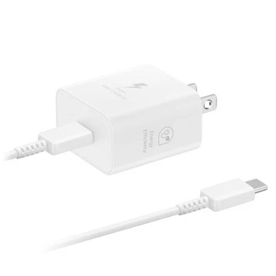 Samsung 25W Super Fast USB-C Wall Charger with USB-C Cable - White - Image 1 of 4