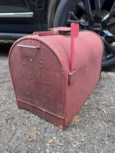 Vintage HUGE Primitive US Mailbox Galvanized Farm Mail Box Large Industrial - Picture 1 of 14
