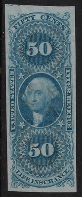 US Rev. R58a, CV $45, 50 c Life Ins, four clear margins, MNG, VF		 (a7872 - Image 1 of 3