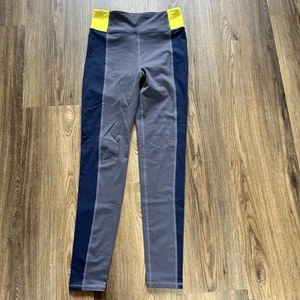 Boden Women's Leggings UK 10 US 6 Blue Gray Colorblock High Rise 27” Pocket Gym - Picture 1 of 8