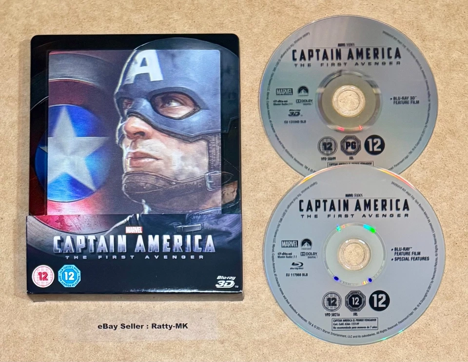 CAPTAIN AMERICA : THE FIRST AVENGER - (UK) 3D + 2D LENTICULAR BLU RAY STEELBOOK - Image 1 of 4