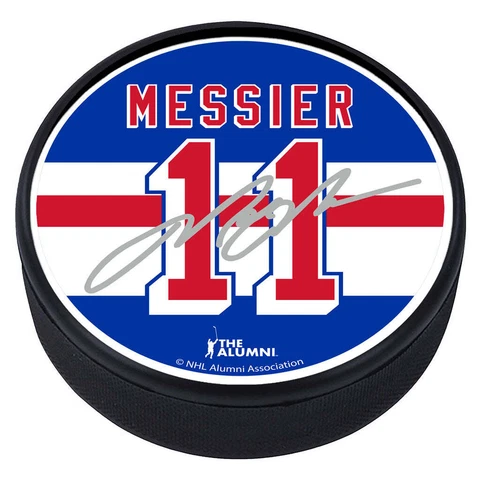 Mark Messier Puck with Replica Signature Cover