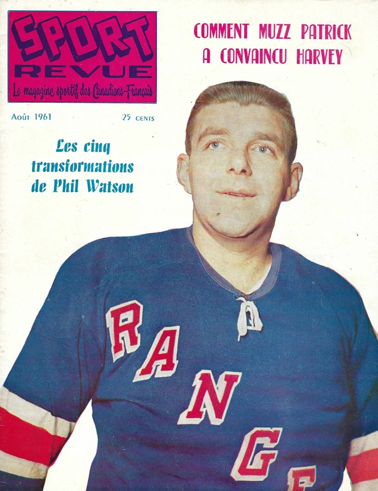 1961 年 Sport Revue 曲棍球杂志,Phil Watson,纽约流浪者队良好 — 第 1/1 张图片