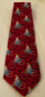 Vintage HARDY AMIES Tie 1970's British Mod X-Wide, Lady on Bicycle! Collectible - Image 1 of 4