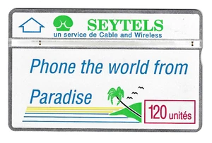 SEYCHELLEN - 120 Stück SEYTELS Telefonkarte TELEFON DIE WELT AUS PARADIESBLAU/G &R - Bild 1 von 1