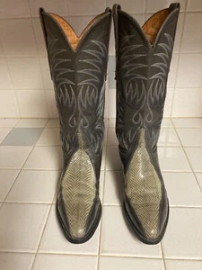 MADE IN SPAIN VINTAGE DISTRESSED WESTERN DANCE SNAKESKIN Vintage BOOTS 8 D - Picture 1 of 11