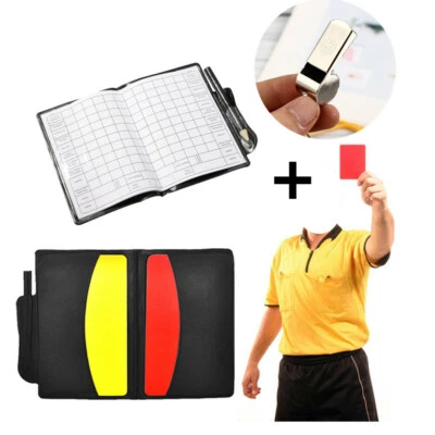 Metal Whistle With Sports Referee Card Set Red Yellow And Stainless Steel Coach - Image 1 of 4