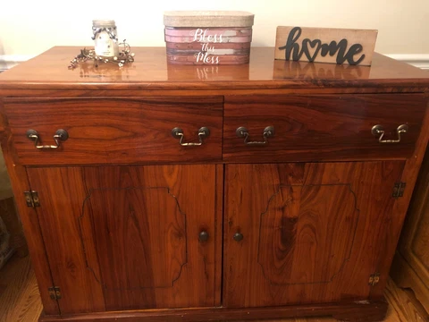Vintage Mid-century 1960s Sideboard 2 Drawer Cabinet - Handmade Beautiful piece! Cover