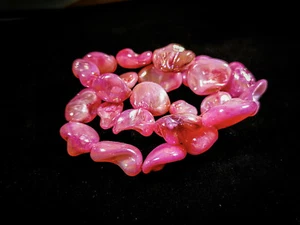 PERLANDO: 22 SPEKTAKULÄRER PERLMUTTSPLITTER NUGGETS - PINK 20 MM XXL (129/2) - Bild 1 von 4