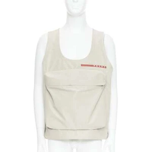 PRADA Linea Rossa LR-MX019 Technical fabric beige large pocket utility vest S - Picture 1 of 9