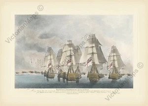 TRAFALGAR batalla DIVISIÓN TRASERA Nelson P.2 grabado R Dodd 1843 cartel de impresión artística - Imagen 1 de 7