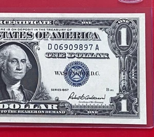 1957 $1 Dollar Silver Certificate (Blue Seal) Block D-A , Uncirculated - Picture 1 of 3