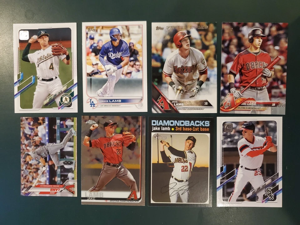JAKE LAMB - Lot of (8) DIFFERENT CARDS - Topps 2016-2022 DIAMONDBACKS - Image 1 of 1