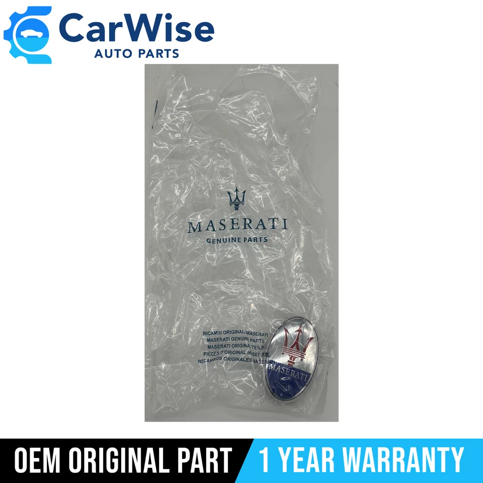 GENUINE Maserati Granturismo Quatrroporte Ghibli Front Bumper Emblem 68332000 Foto 1 de 3