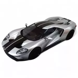 Tsm True Scale Ford GT 1/18 Liquid Silver Titanium Stripes Chicago Auto Show nuovo - Foto 1 di 10