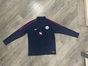 Chaqueta de Entrenamiento NIKE Manchester City Para Hombre Grande Blanca Cremallera Completa Nueva - Imagen 1 de 5