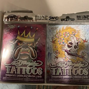 Savvi Tatuajes Ed Hardy Impulso Exhibición 24 Piezas En Caja Con Tarjeta Coleccionable - Imagen 1 de 7