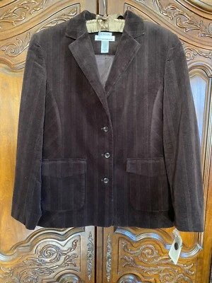 Jones New York Sienna Brown Stretch Corduroy Jacket w Lining 1X NWT - Image 1 of 3
