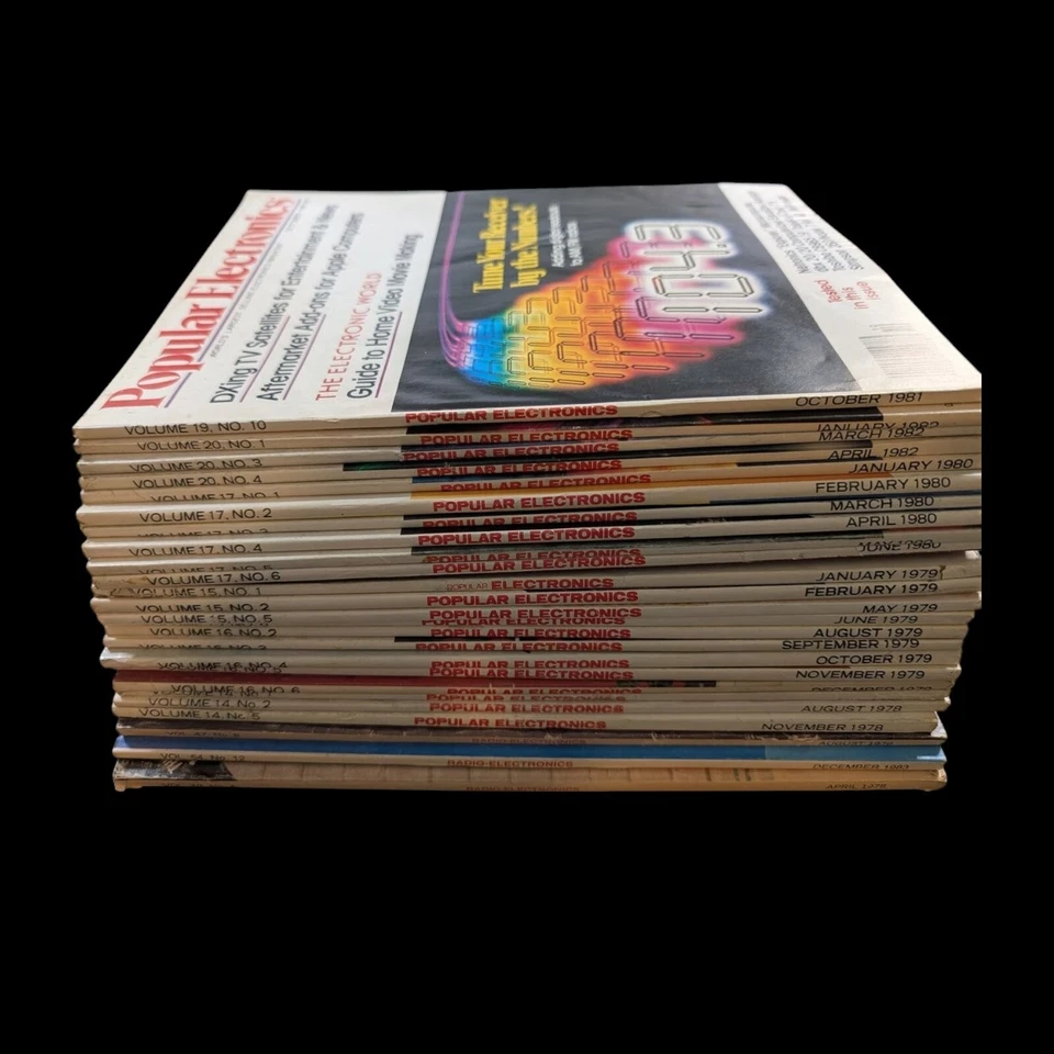 Lot of 26 Popular Electronics and Radio Electronics Vintage Magazines 1978-1982 - Image 1 of 2