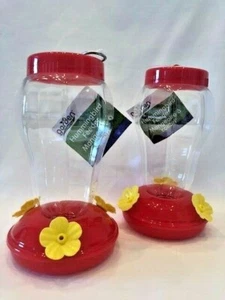 Garden Collection Hummingbird Feeder Plastic Hanging 6.75 Inches Tall Set of Two - Picture 1 of 7