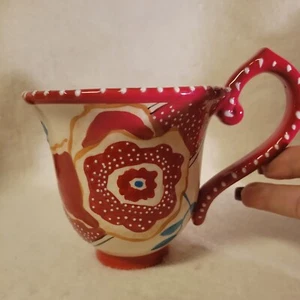 Heather Goldmine Blue Sky ceramic coffee Tea mug 2012 Ceramic Mint Red Teal - Picture 1 of 7