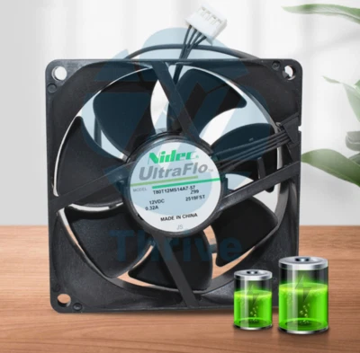 NIDEC T80T12MS14A-57 12V 0.30A 8025 4-wire  PWM Speed Regulating Fan. - Image 1 of 4