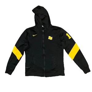 Nike Therma Fit Hoodie Damen Medium M schwarz durchgehender Reißverschluss gelb bestickt  - Bild 1 von 12