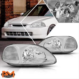 For 96-98 Honda Civic EJ/EM/EK Chrome Housing Headlight Clear Corner Signal Lamp - Picture 1 of 7