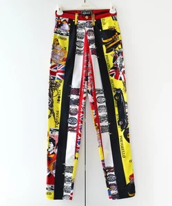 90er Vintage VERSACE Hose Druckhose Rock Beatles schwarz weiß Gr. 28 42 - Bild 1 von 17