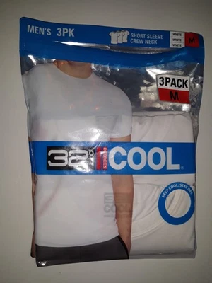 32 Degrees Cool Camisa Para Hombre Talla Mediana Manga Corta Pullover Paquete De 2 Blancas Foto 1 de 4