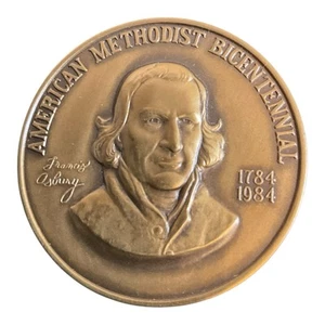 1984 Bronze Methodist Bicentennial Medallion John Wesley Francis Asbury Vintage - Bild 1 von 2