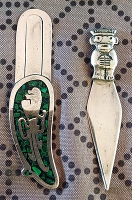 COPPIA DI SEGNALIBRO    IN ARGENTO 925    PERU' E MESSICO - Immagine 1 di 4