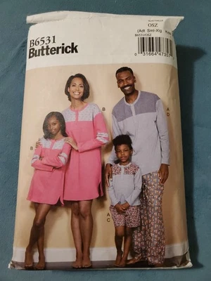 Misses Men's Kids Top Tunic Shorts Pants Pattern Butterick B6531 A: S-XL C: 3-8 - Image 1 of 2