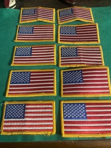 American USA Flag Embroidered Uniform Shoulder Patch Lot of 10 Patches Patriotic - Picture 1 of 17