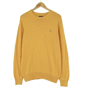 Gant Men Jumper Sweater Yellow Round Neck Sd7 Size L - Picture 1 of 9