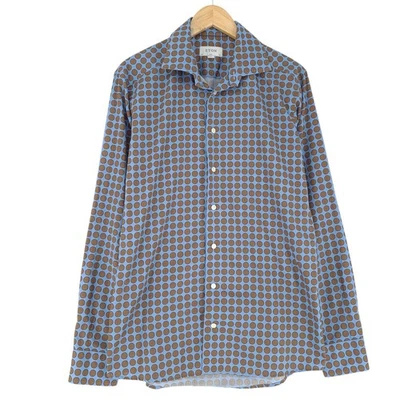 Camicia Da Uomo Eton Formale Classica Slim Fit Geometrica Kl7 Taglia L 16.5 42 - Immagine 1 di 4