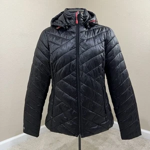 Tek Gear Warm Tek Hooded Quilted Puffer Jacket Coat Black Women’s Size Large - Picture 1 of 22