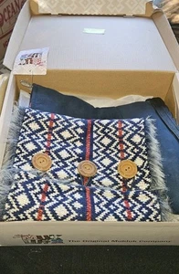 MUK LUKS Andrea Women's Boots: Blue Reversible Faux Fur & Sweater, Sz 7 Boho - Picture 1 of 11