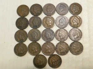 US INDIAN HEAD CENTS STARTER SET    22  DIFFERENT DATES  GOOD or BETTER - Picture 1 of 5