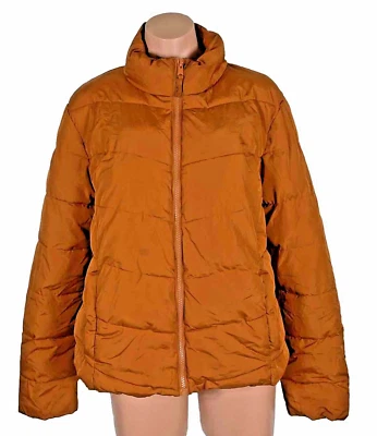 Chaqueta COLE HANN Puffer Cremallera Marrón Coñac Naranja Quemado Óxido Mujer Talla Grande Foto 1 de 4