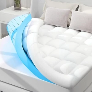 Zweilagige 4 Zoll Memory Foam Matratzenauflage volle Größe, 2 Zoll Kühlgel Memo - Bild 1 von 5