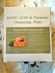 50 Kojic Acid & Turmeric Cleansing Pads for BRIGHTEN & GLOW, SEALED -12/2027 - Picture 1 of 3