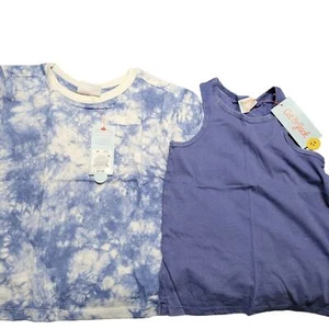 T-shirt blu tie tie tie tie tie tindye Cat & Jack taglia 4T e lotto serbatoio effetto invecchiato nuova con ta - Foto 1 di 6