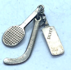 Vintage Sterling Silver Bracelet Charm Sport Set Cricket Tennis Hockey 