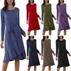Womens Casual  A-Line Dress Ladies Spring Long Sleeve Baggy T-Shirt Tops