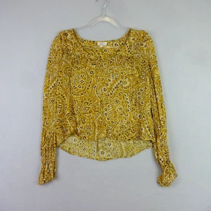 Kachel x Anthropologie Top Size 8 Yellow Floral Blouse Boho Peasant Folksy - Picture 1 of 7