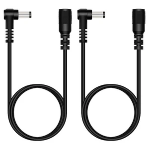 2pcs 5.5mm x 2.5mm DC Power Angle Male to Female Extension Cable IP Camera CCTV - Picture 1 of 9